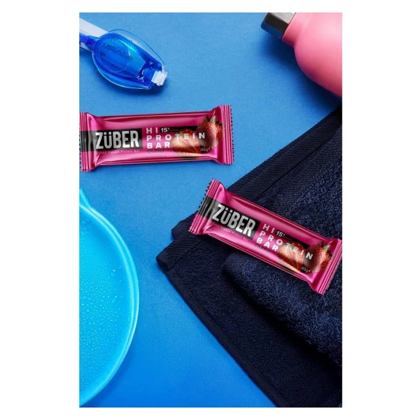 Züber Çilekli Hi Protein Bar 45g X 12 Adet (15g Protein) - Görsel 4