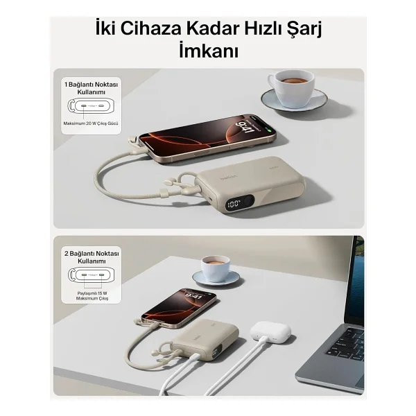 Belkin Boostcharge Bpb027hqsd Kum 10000 mAh Hızlı Şarj Powerbank - Görsel 2