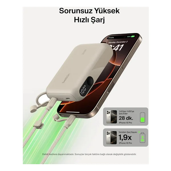 Belkin Boostcharge Bpb027hqsd Kum 10000 mAh Hızlı Şarj Powerbank - Görsel 3