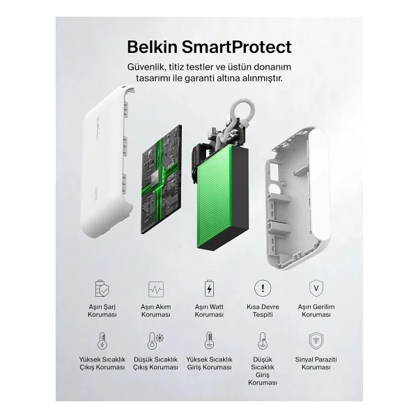 Belkin Boostcharge Bpb027hqwh Beyaz 10000 mAh Hızlı Şarj Powerbank - Görsel 6