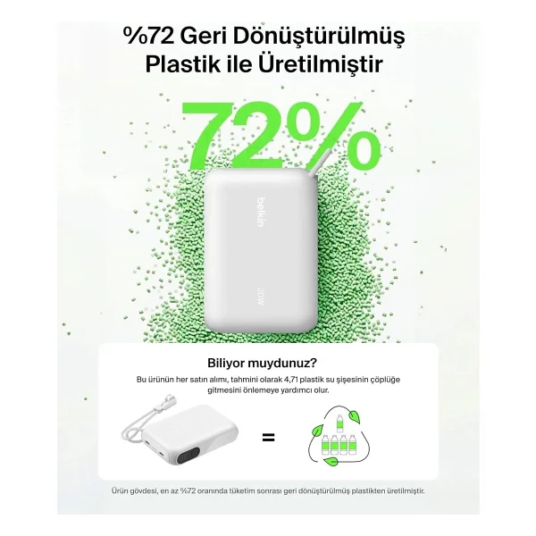 Belkin Boostcharge Bpb027hqwh Beyaz 10000 mAh Hızlı Şarj Powerbank - Görsel 8