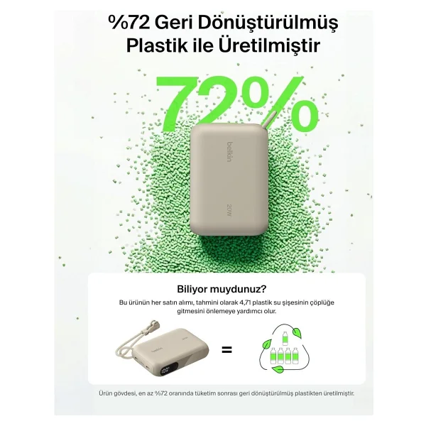 Belkin Boostcharge Bpb027hqsd Kum 10000 mAh Hızlı Şarj Powerbank - Görsel 8