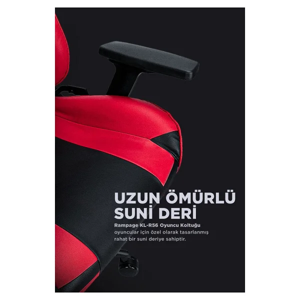 Rampage Kl-R56 3d Kol Oyuncu Koltuğu Kırmızı-Siyah - Görsel 9