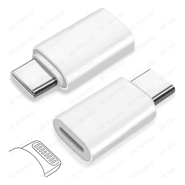 Bk Teknoloji Lightning Dişi USB Type-C Erkek Adaptör - Şarj Dönüştürücü (Data/Kulaklık Desteklemez) - Görsel 6