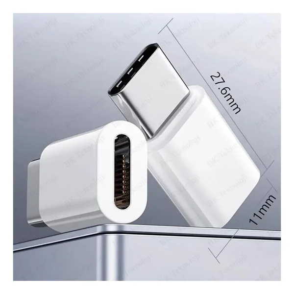 Bk Teknoloji Lightning Dişi USB Type-C Erkek Adaptör - Şarj Dönüştürücü (Data/Kulaklık Desteklemez) - Görsel 7