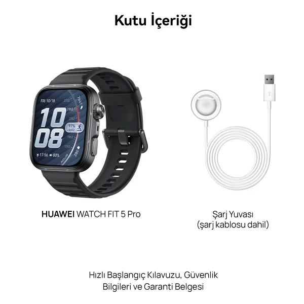 Huawei Watch Fit 5 Pro Siyah Akıllı Saat - Görsel 4