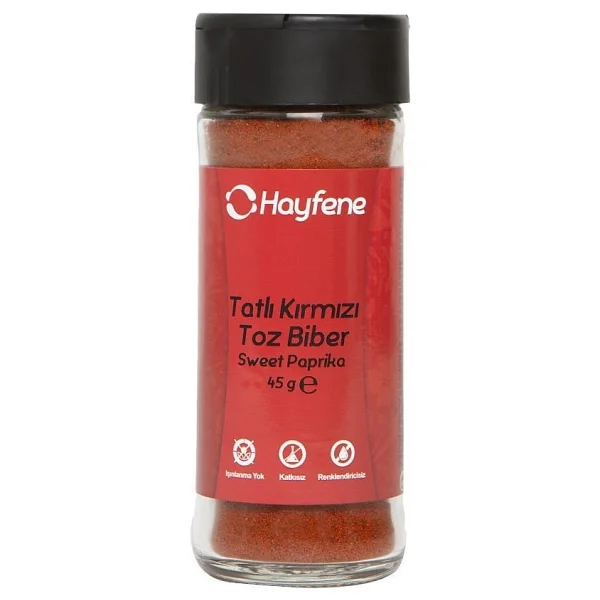 Hayfene Tatlı Kırmızı Toz Biber 45 Gr Yoğun Lezzetli Yerli Üretim Baharat - Görsel 6
