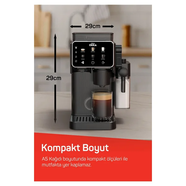 Arzum Okka Barista Compact Ok0047 Krom Tam Otomatik Espresso Makinesi - Görsel 8