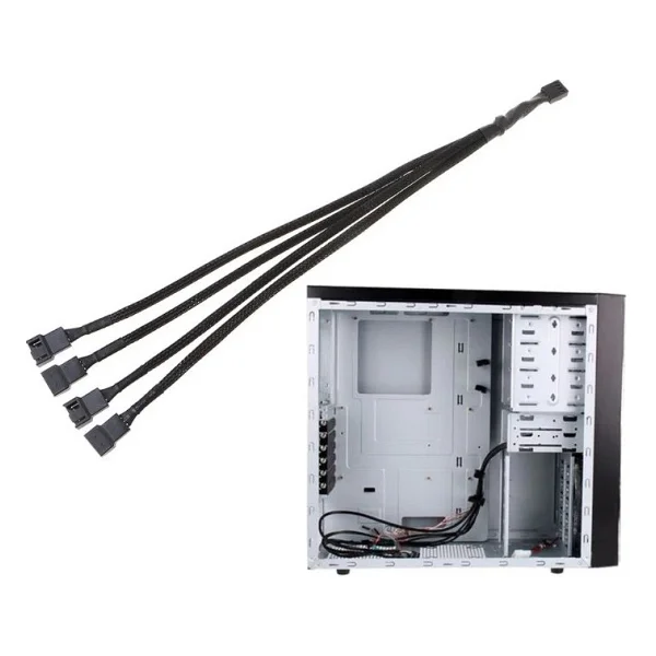 Alfais 4987 4 Pin Fan Çoklayıcı Y Pwm Çoklayıcı Splitter Kablosu 4 Port - Görsel 5