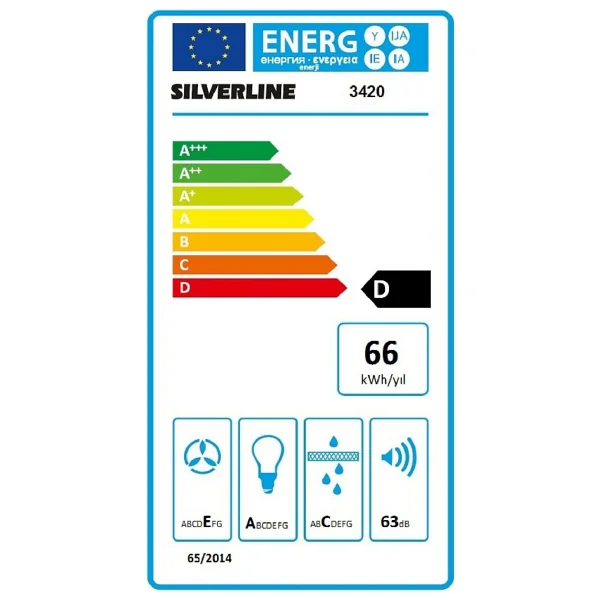 Silverline 3420 Classy 60 Cm Siyah Duvar Tipi Davlumbaz - Görsel 3