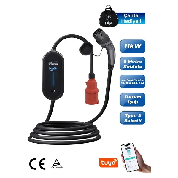 Hims Hctk-11-Ps 11 Kw 5 M Kablolu Elektrikli Araç Şarj İstasyonu - Görsel 6