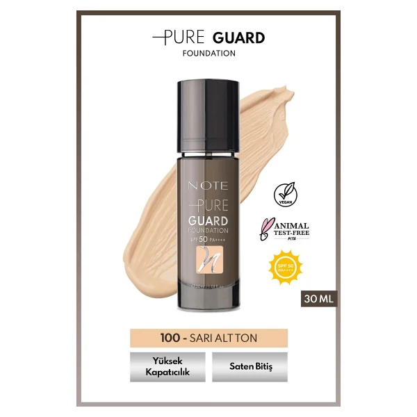 Note Pure Guard Saten Bitişli Spf 50 Pa++++ 30 Ml Likit Fondöten - Görsel 6