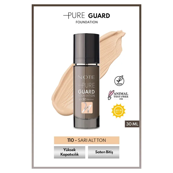 Note Pure Guard Saten Bitişli Spf 50 Pa++++ 30 Ml Likit Fondöten - Görsel 7