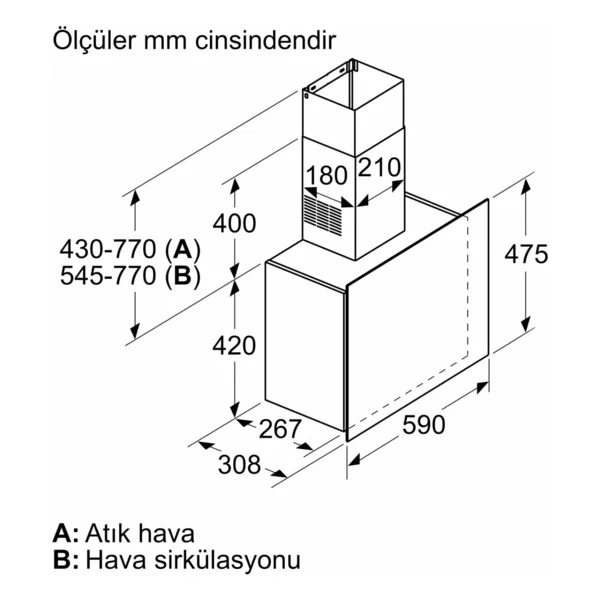 Bosch Dwf65aj20t Beyaz Duvar Tipi Davlumbaz - Görsel 4