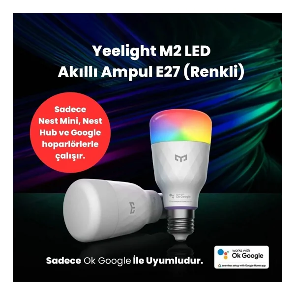 Yeelight M2 8.5 W E27 RGB Akıllı LED Ampul - Görsel 4