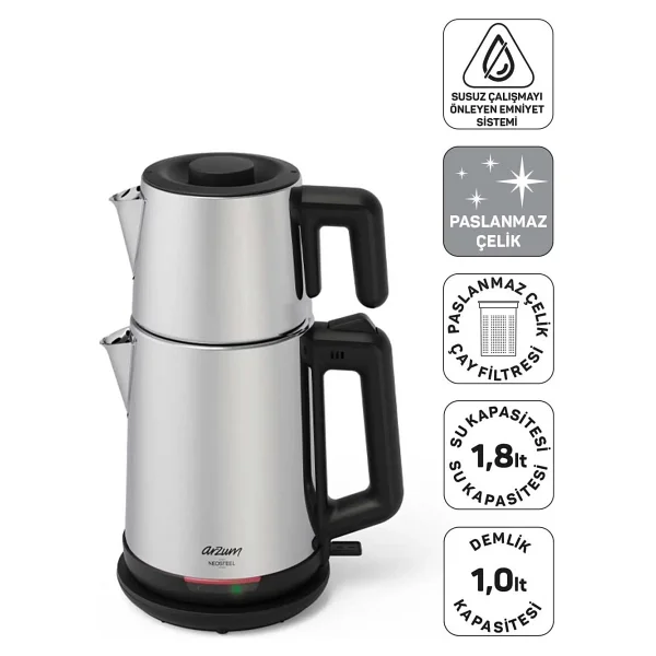 Arzum Neosteel Ar3158 1800 W Çelik Çay Makinesi - Görsel 2