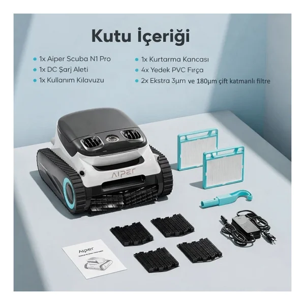 Aiper Scuba N1 Max Kablosuz Havuz Temizleme Robotu - Görsel 2