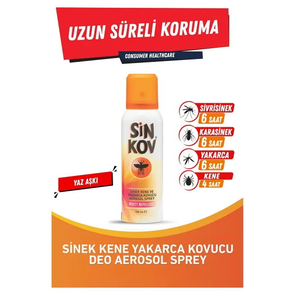 Sinkov Sinek Kene Yakarca Kovucu Deo Aerosol Sprey 100ml - Uzun Süre Koruma - Görsel 6