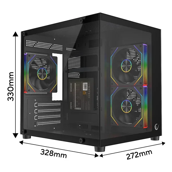 Rampage Lumid Argb Fanlı 650 W Micro Atx Oyuncu Kasası - Görsel 7