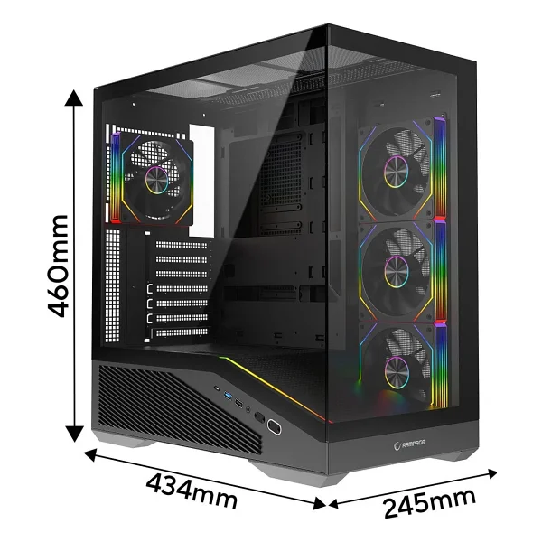 Rampage Reaper Argb Fanlı Siyah 750 W Atx Oyuncu Kasası - Görsel 5