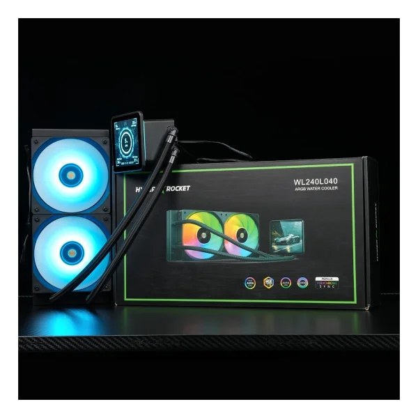 Hyper Rocket 240mm Argb Wl240l040 Siyah 4 Inç Lcd Versiyon CPU Işlemci Sıvı Soğutucu - Görsel 5