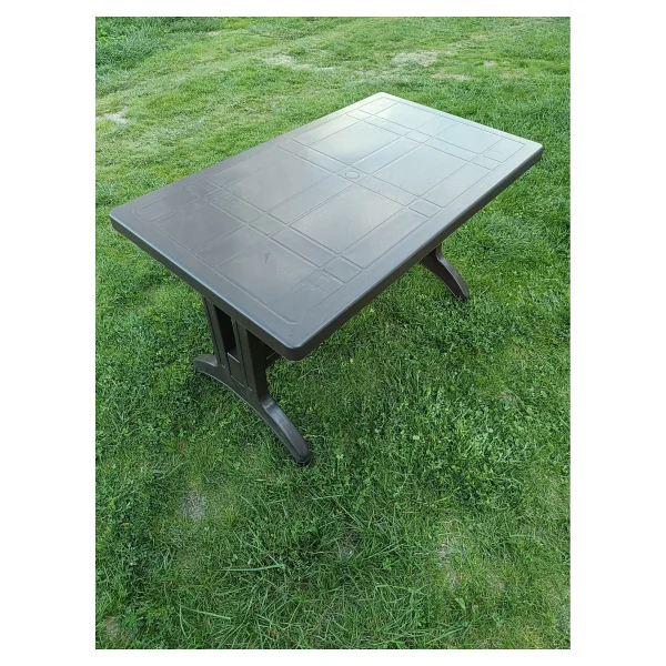 Evko Mobilya Plastik 70x120 Masa, Plastik Masa, Bahçe Balkon Teras Masası, Kare Masa, Dış Mekan Masası - Acı Kahverengi - Görsel 2