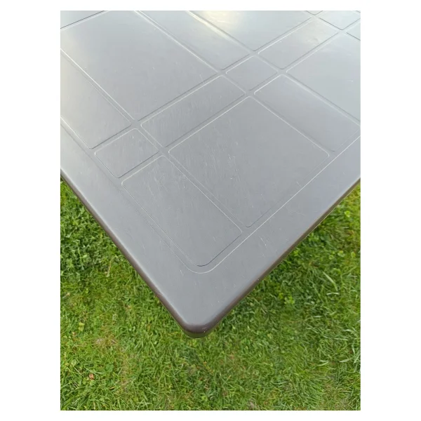 Evko Mobilya Plastik 70x120 Masa, Plastik Masa, Bahçe Balkon Teras Masası, Kare Masa, Dış Mekan Masası - Acı Kahverengi - Görsel 4