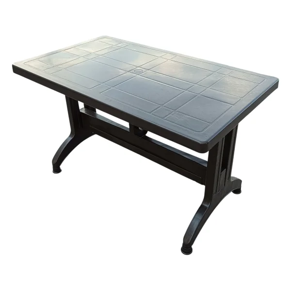 Evko Mobilya Plastik 70x120 Masa, Plastik Masa, Bahçe Balkon Teras Masası, Kare Masa, Dış Mekan Masası - Acı Kahverengi - Görsel 6