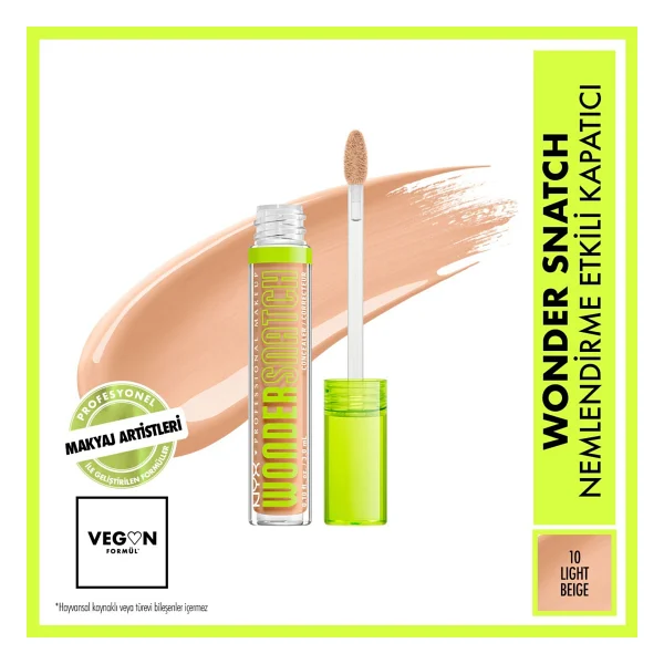 Nyx Professional Makeup Wonder Snatch Nemlendirme Etkili 10 Light Beige 10 Ml Likit Kapatıcı - Görsel 10