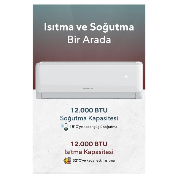 Kumtel Sugi Kmsac-12 12000 Btu A++ Inverter Duvar Tipi Klima - Görsel 4