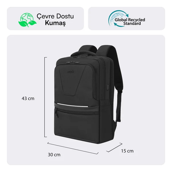 Mack Office Pro-4 Eco MCE-1213 16" Laptop Sırt Çantası - Görsel 2