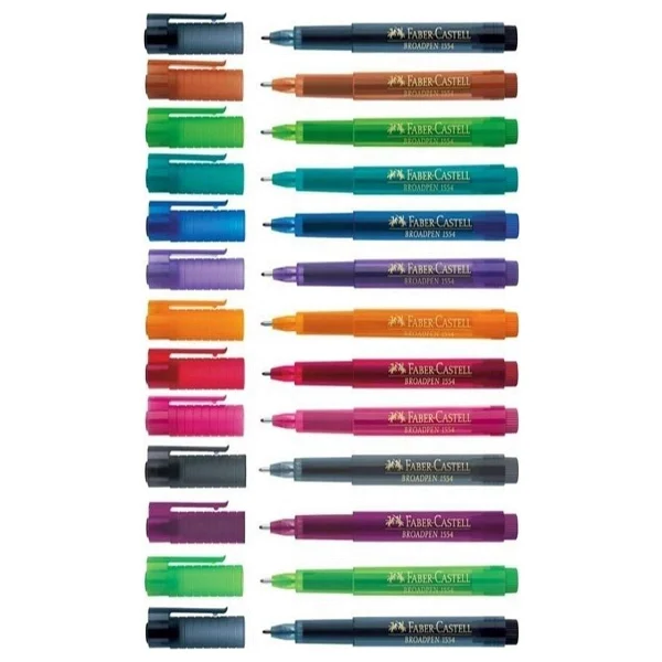 Faber Castell 1554 0.8 Broadpen Keçeli Fine Kalem 10 Lu Paket - Görsel 3