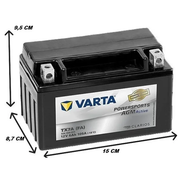 Varta Powersports Agm Ytx7a-Bs 12 V 6 Ah Motosiklet Aküsü - Görsel 2