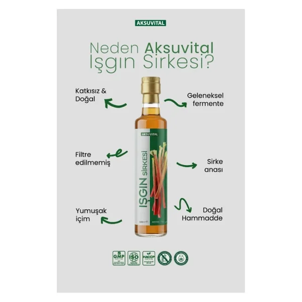 Aksu Vital Işgın Sirkesi 500 Ml - Işkın Kökü Sirkesi - Katkısız, Doğal Fermantasyon - Görsel 4