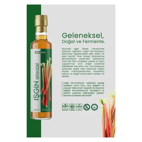Aksu Vital Işgın Sirkesi 500 Ml - Işkın Kökü Sirkesi - Katkısız, Doğal Fermantasyon - Görsel 5