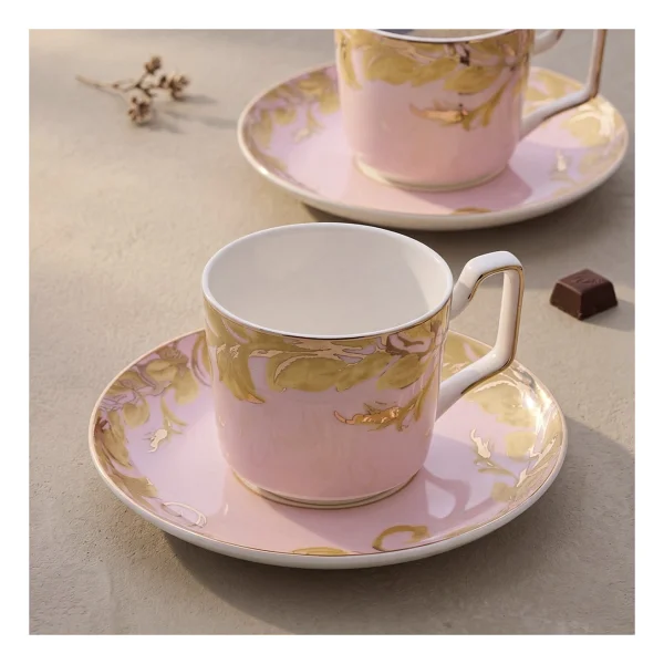 Aryıldız Peony Pembe 6 Kişilik Kahve Fincan Takımı - Görsel 3