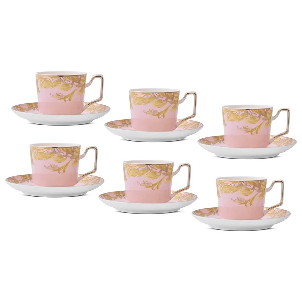 Aryıldız Peony Pembe 6 Kişilik Kahve Fincan Takımı - Görsel 5