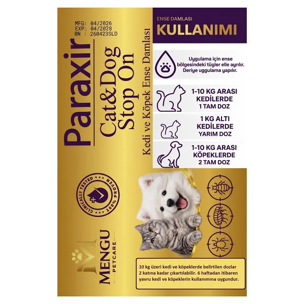 Paraxir Kedi İç Dış Bitkisel Parazit İç Dış Damlası Köpek İç Dış Anti Parazit Bit Pire Kene Damla Seti - Görsel 2