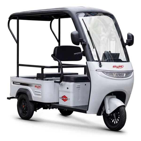 Skyjet Trıon Elektrikli Moped Beyaz Siyah - Görsel 5