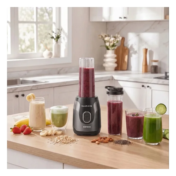 Karaca Blendfit Go Personal Çift Hazneli 550 W Antrasit Kişisel Smoothie Blender - Görsel 3