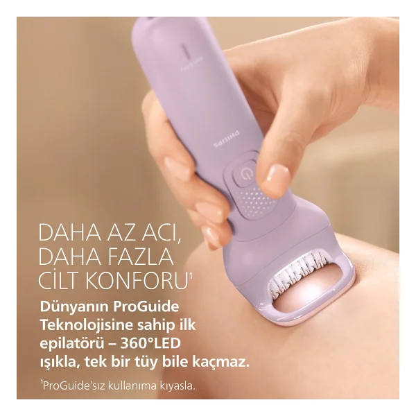 Philips 9000 Serisi Kablosuz Epilatör Mor Renkli Yıkanabilir Başlık İle Islak Ve Kuru Kullanım - Görsel 6