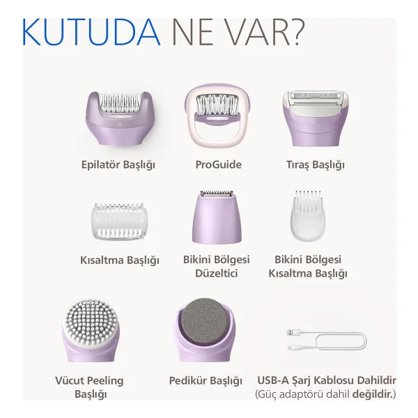 Philips 9000 Serisi Kablosuz Epilatör Mor Renkli Yıkanabilir Başlık İle Islak Ve Kuru Kullanım - Görsel 10