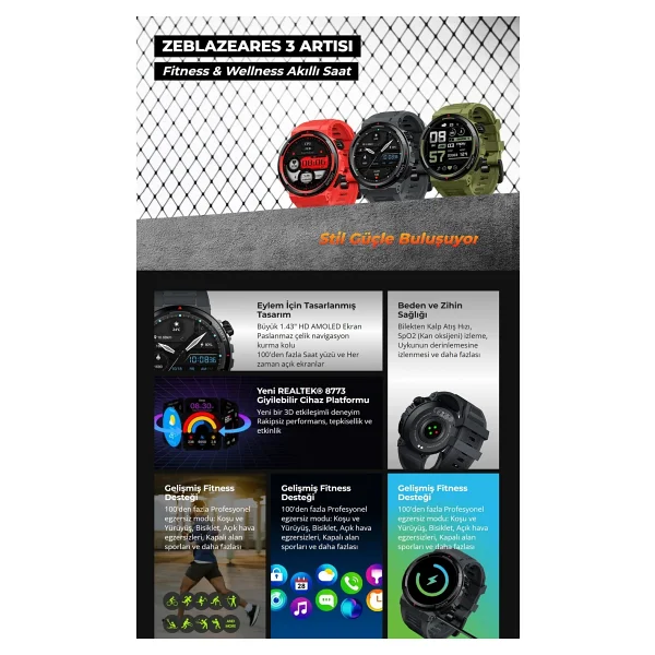 Zeblaze Ares 3 Plus Akıllı Saat - Görsel 6