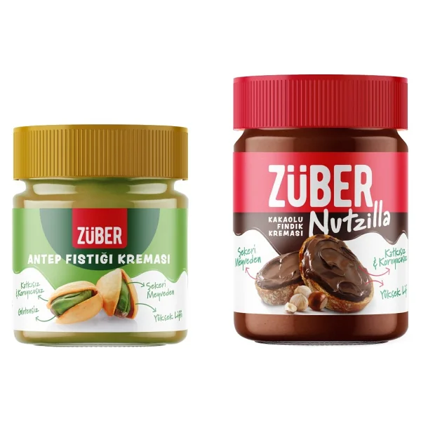 Züber Antep Fıstığı Kreması 200g + Nutzilla Kakaolu Fındık Kreması 315g - 315 gr