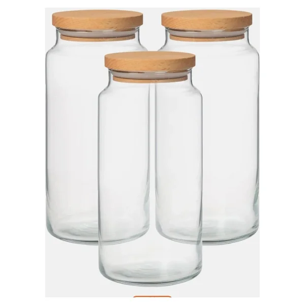 Perotti Bambu Vakum Kapaklı Kavanoz Baharatlık 800ml 3 Adet - Şeffaf - 800 Ml - Görsel 6