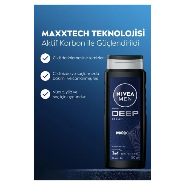 Nivea Men Deep Dimension 500 Ml Duş Jeli - Görsel 4