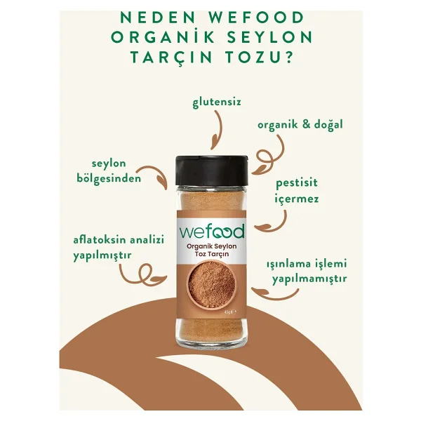Wefood Organik Seylon Tarçın Tozu 45 Gr 2'li - Görsel 3