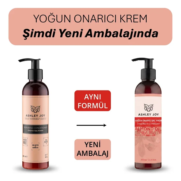 Ashley Joy Onarıcı Saç Kremi - E Vitamini Ve Tatlı Badem Yağı İle Güçlendirici Ve Nemlendirici Bakım, 250 Ml, Shea Yağı İçerir - Görsel 2