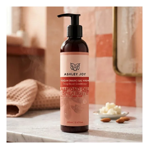 Ashley Joy Onarıcı Saç Kremi - E Vitamini Ve Tatlı Badem Yağı İle Güçlendirici Ve Nemlendirici Bakım, 250 Ml, Shea Yağı İçerir - Görsel 8