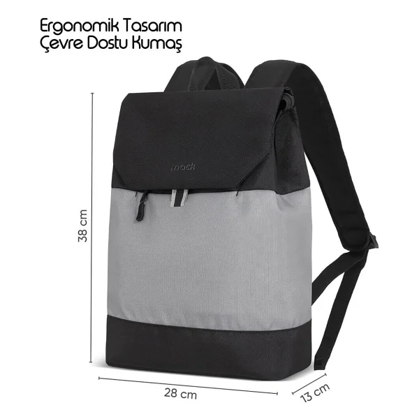 Mack Zen Eco Mce-1301 Gri Siyah 14.1" Laptop Sırt Çantası - Görsel 9